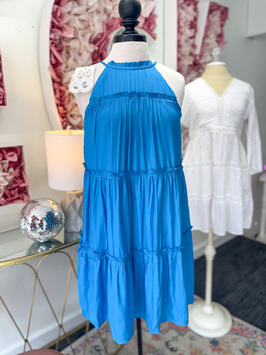Blue Halter Dress