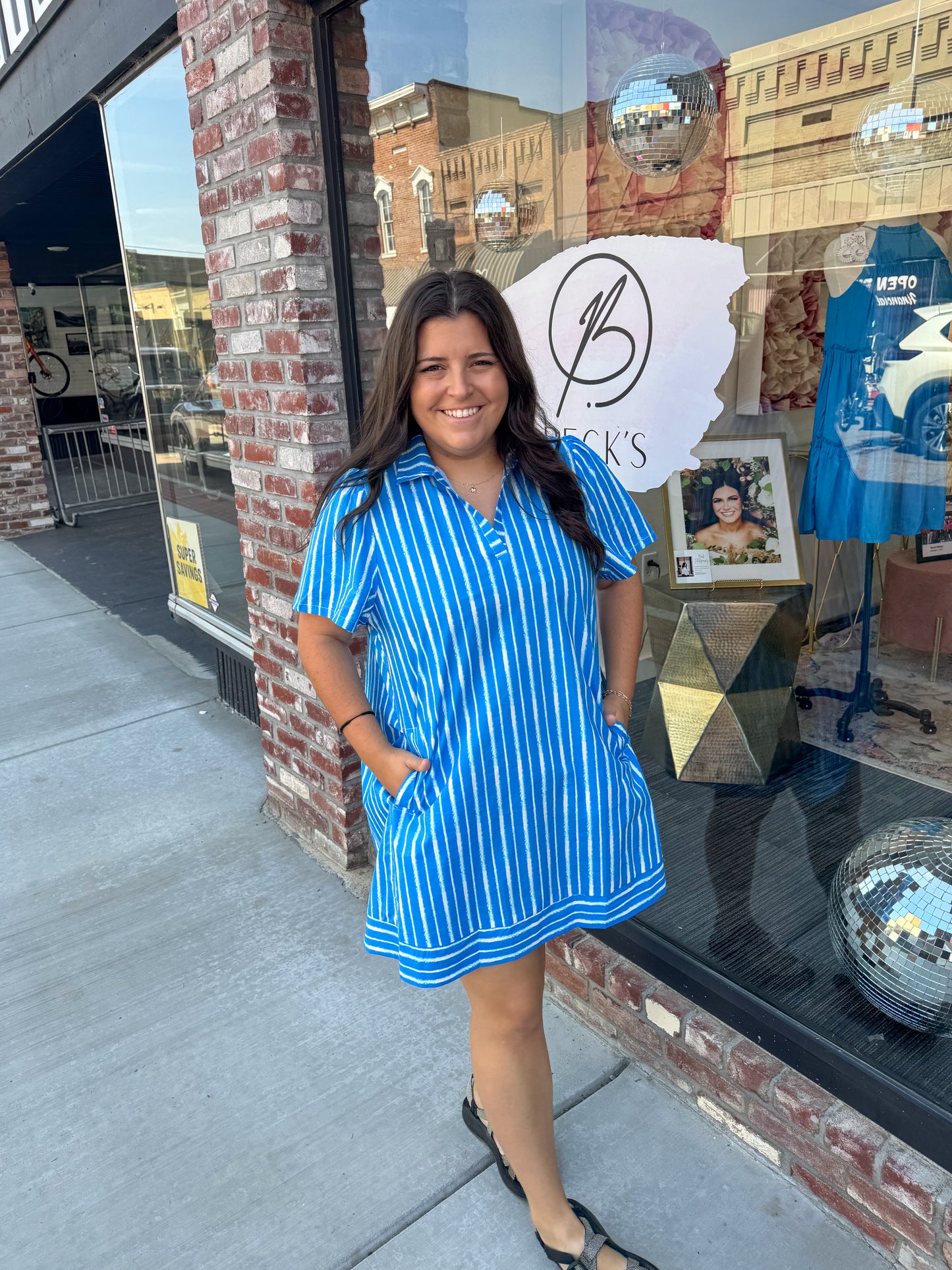 Blue Striped Dress