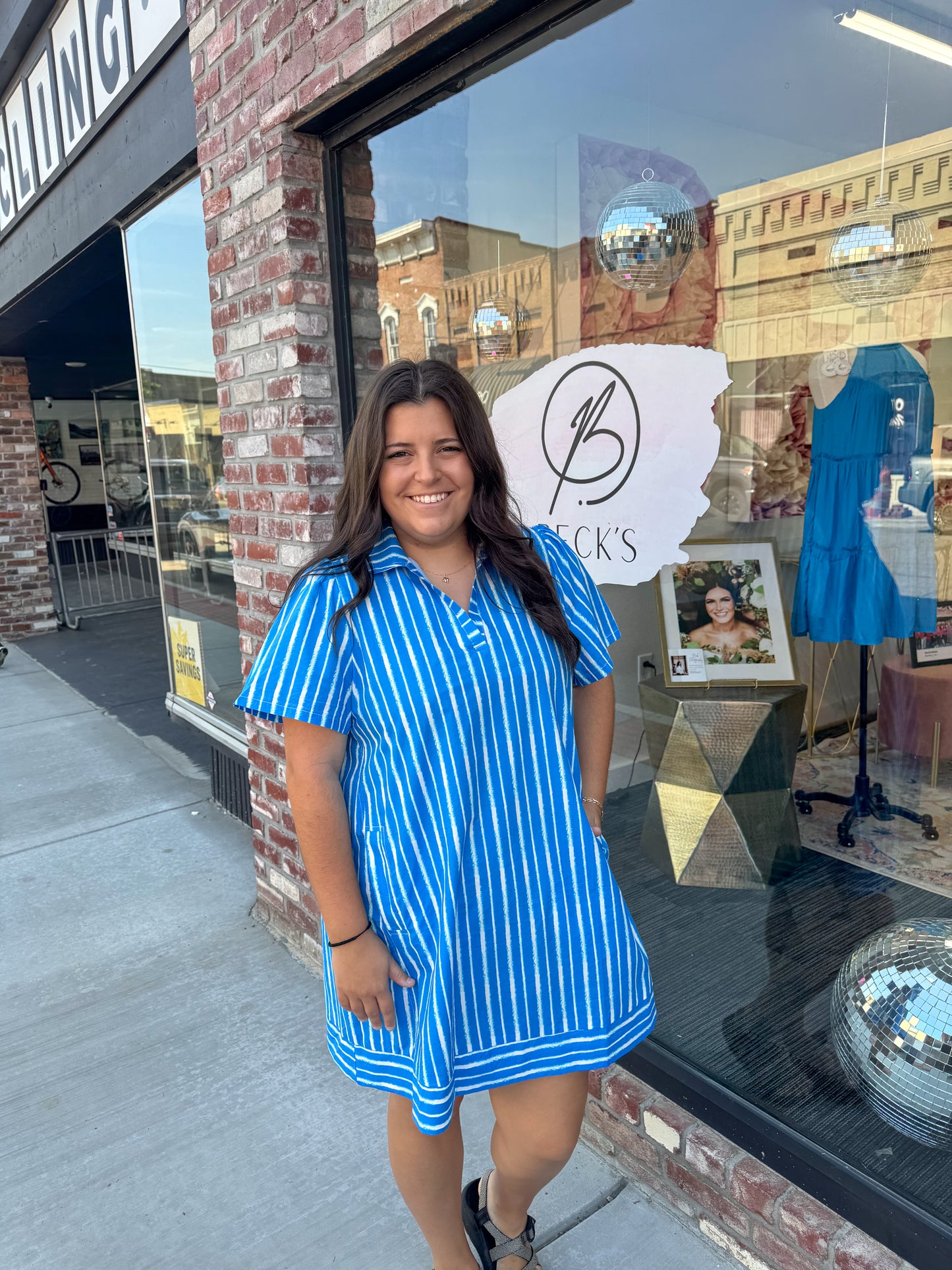 Blue Striped Dress