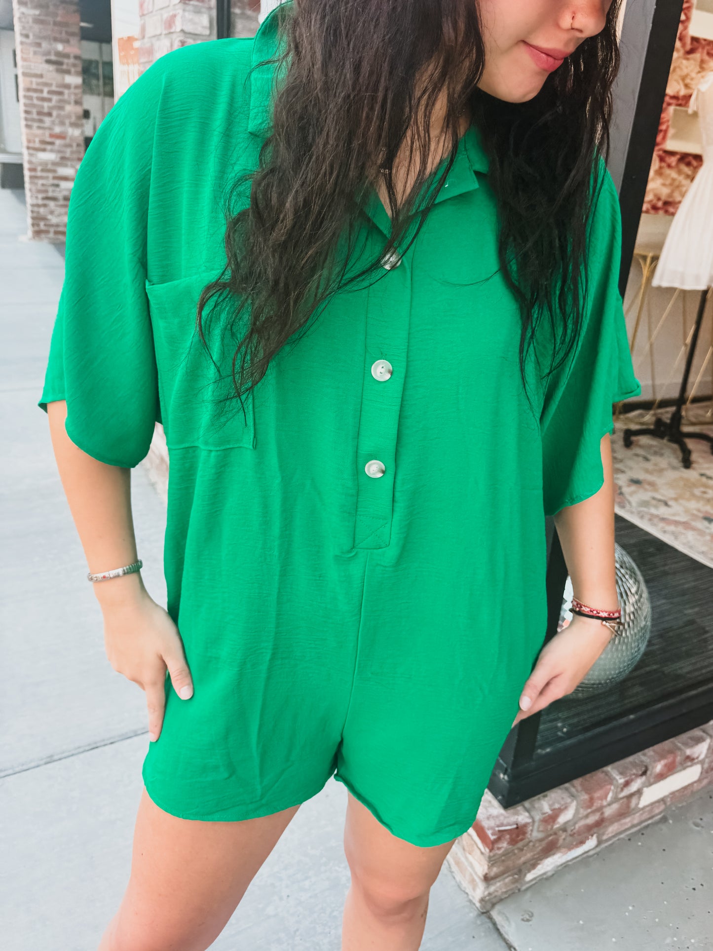 Green Terry Romper