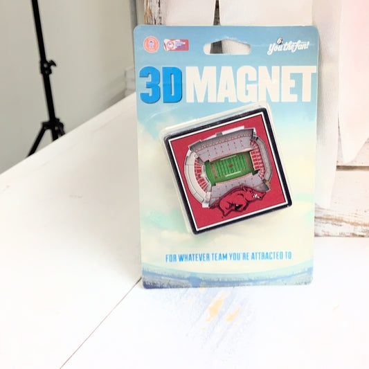 Arkansas Razorback stadium 3D Magnet