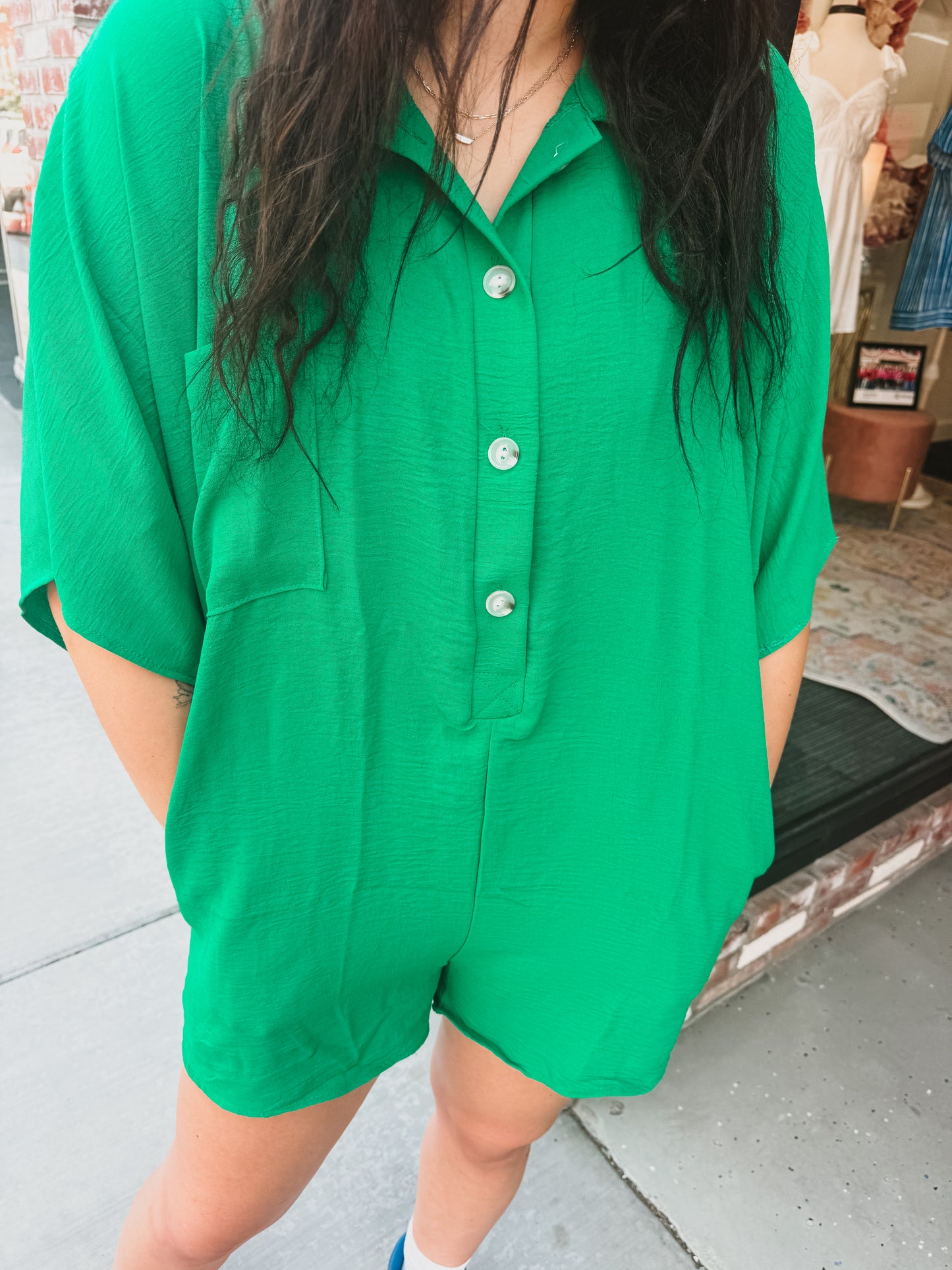 Green Terry Romper