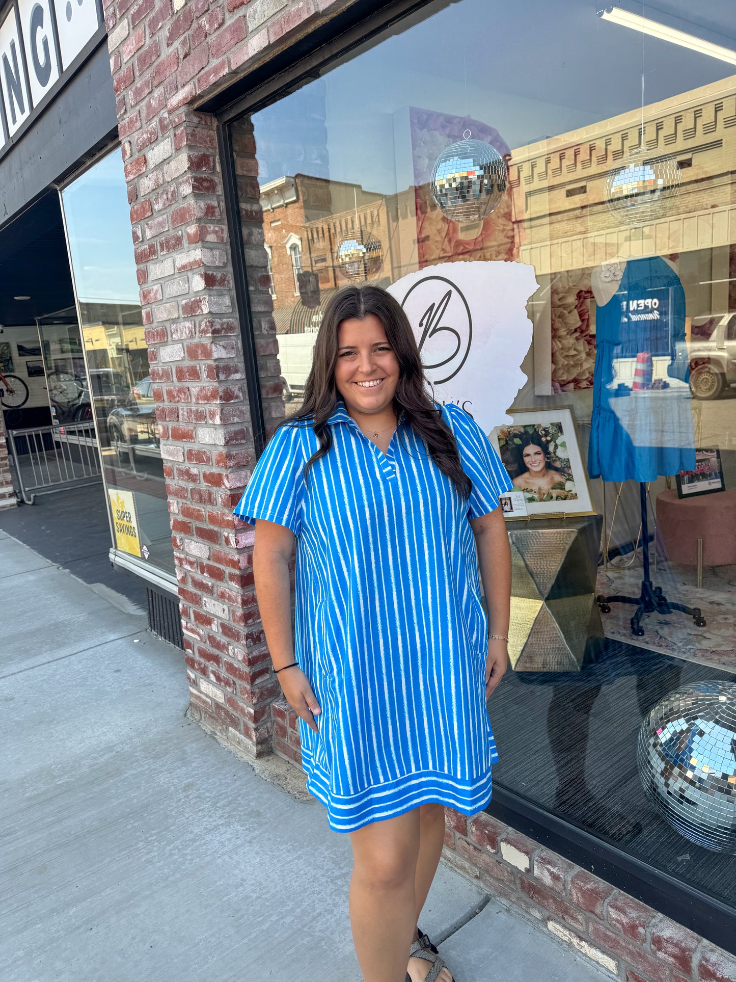 Blue Striped Dress