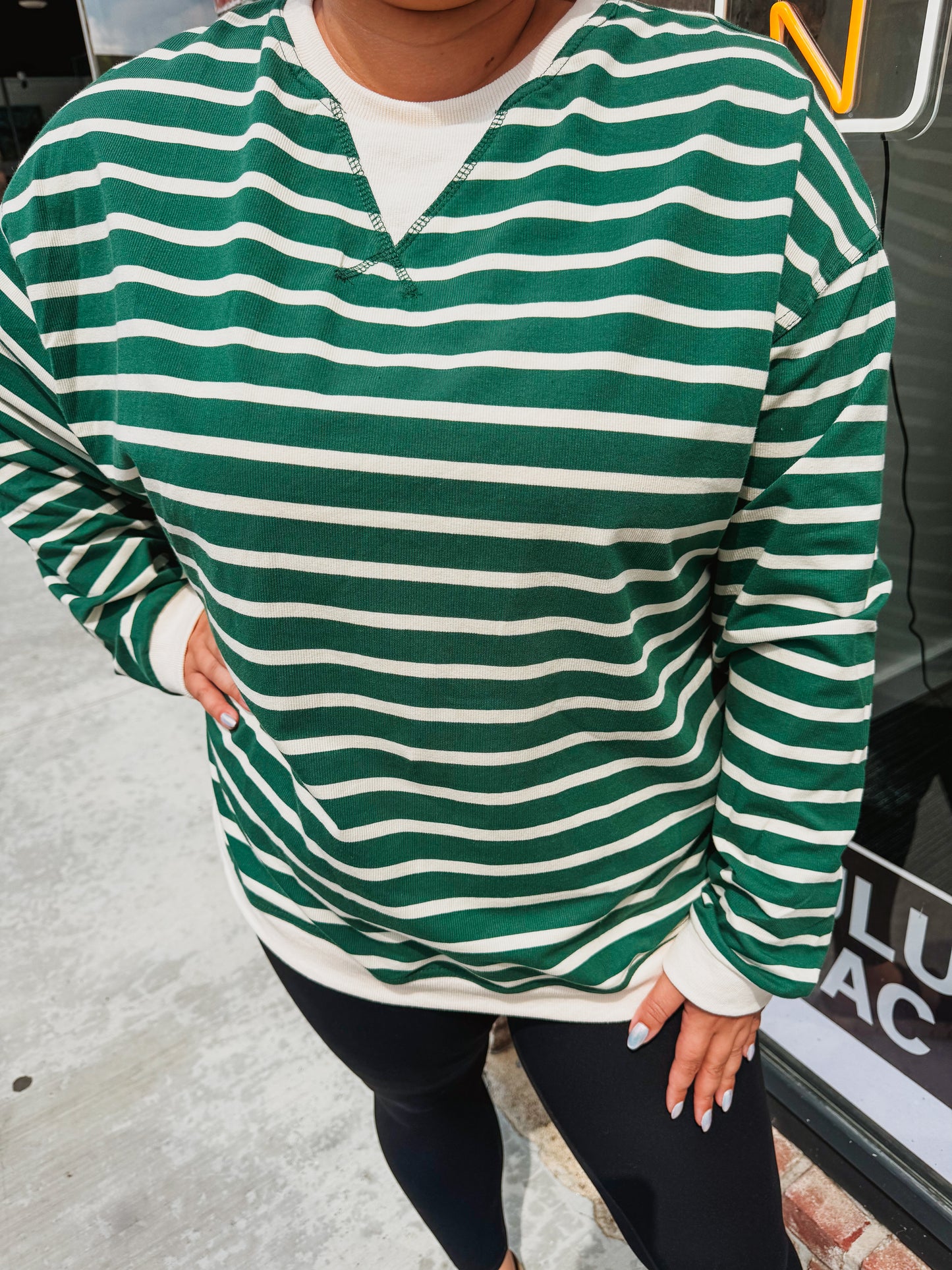 Striped Oversized Crewneck
