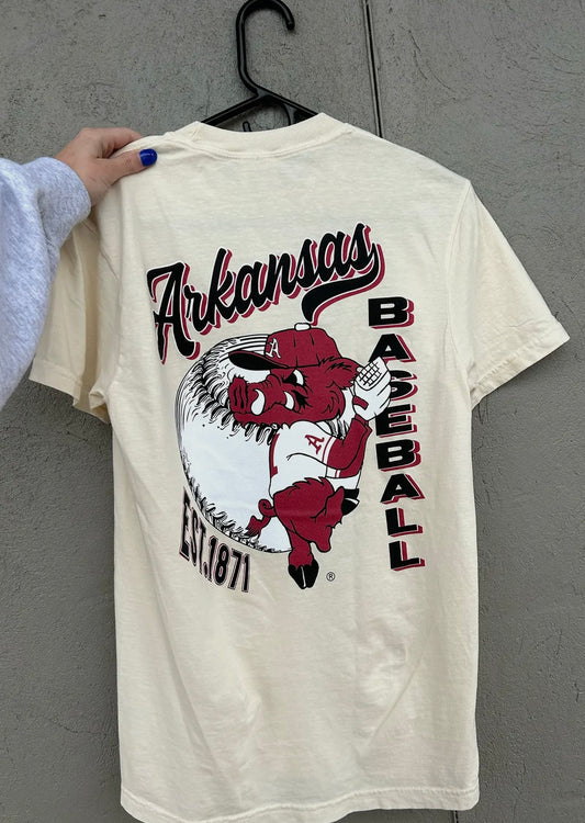 Arkansas Baseball Tan Shirt