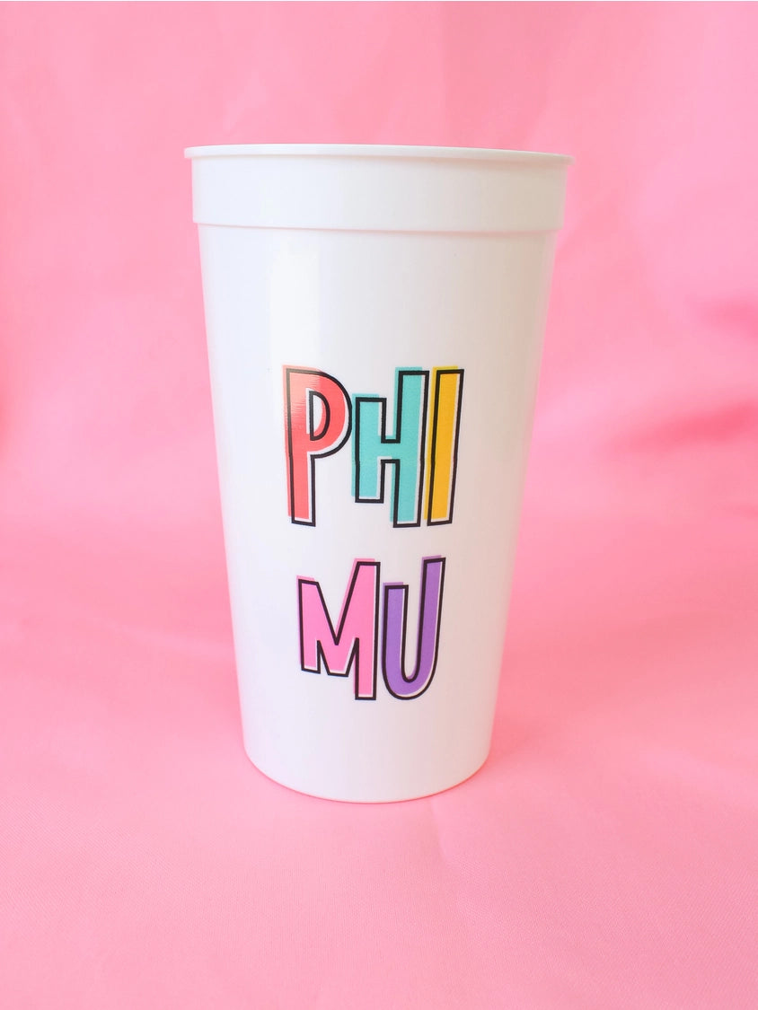 Sorority Colorful Stadium Cup