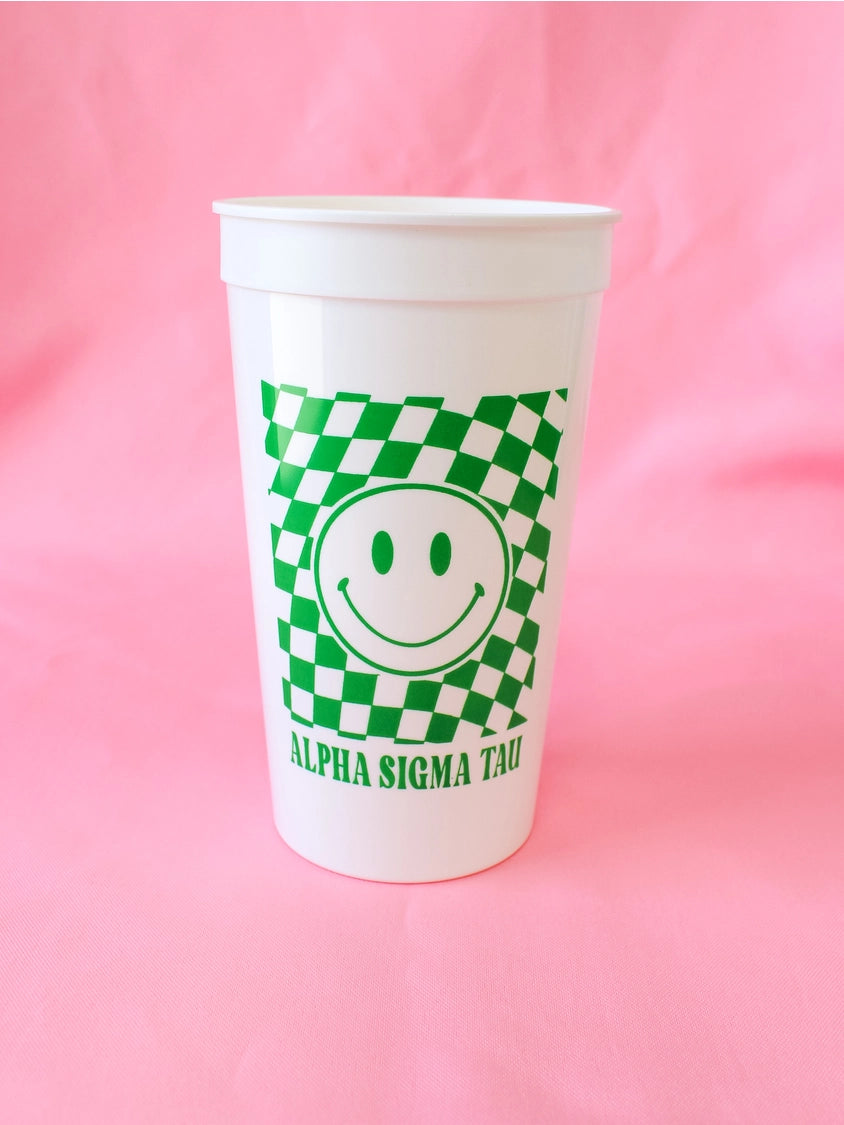 Sorority Checkered Stadium Cups