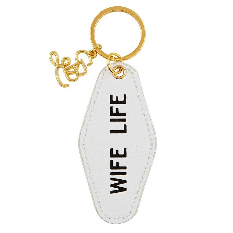 Wife Life Leather Motel Keychain