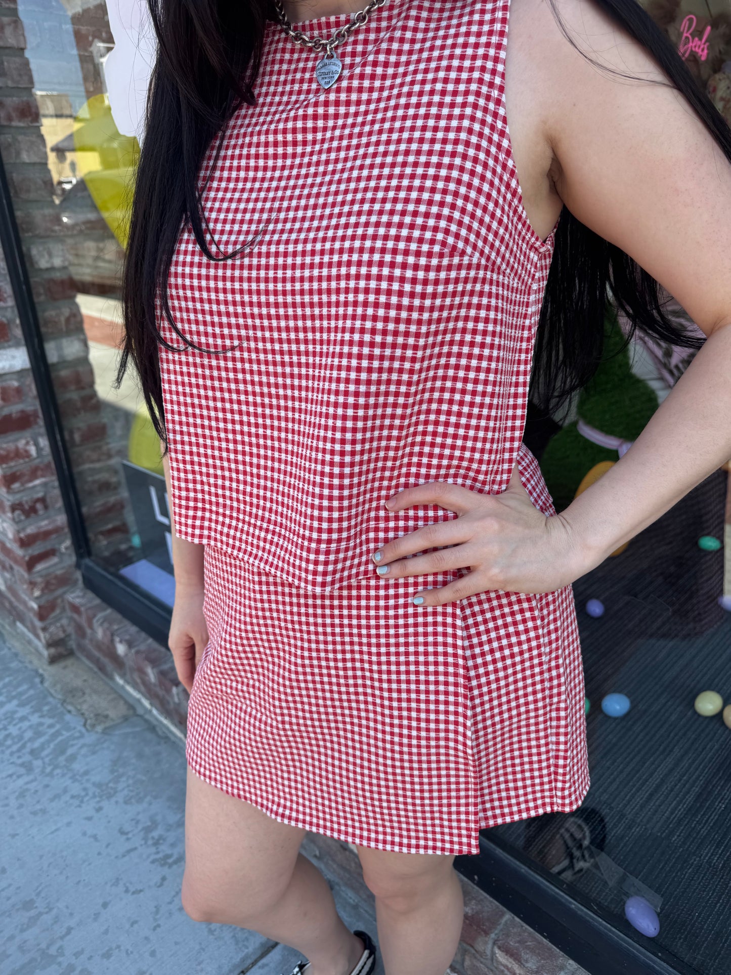 Gingham Skort Set