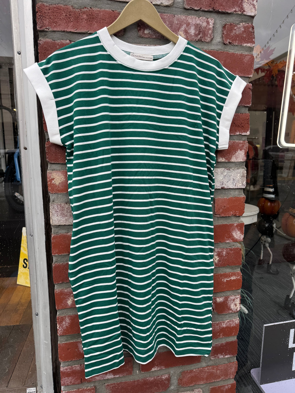 Striped Green Dress