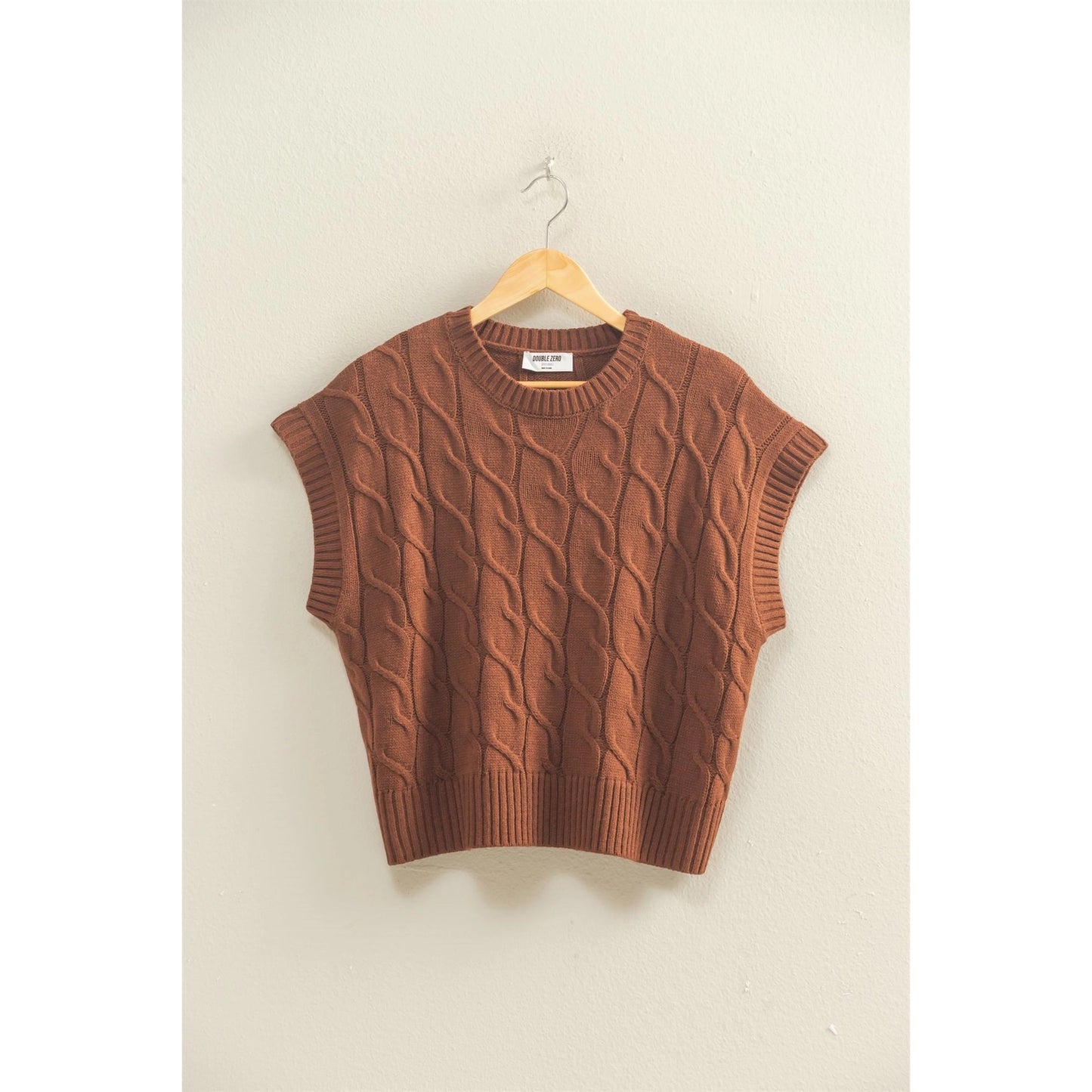 Brown Knit Sweater Vest