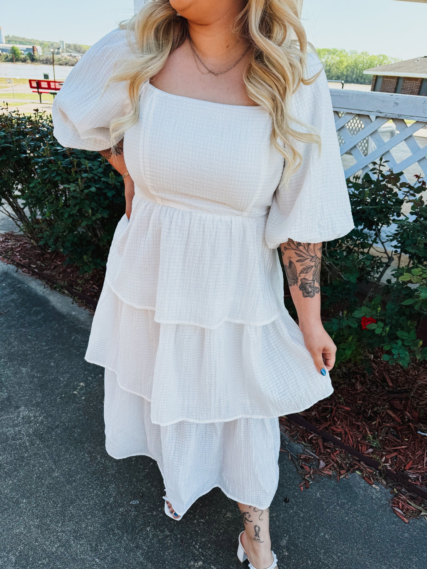 White Tiered Dress