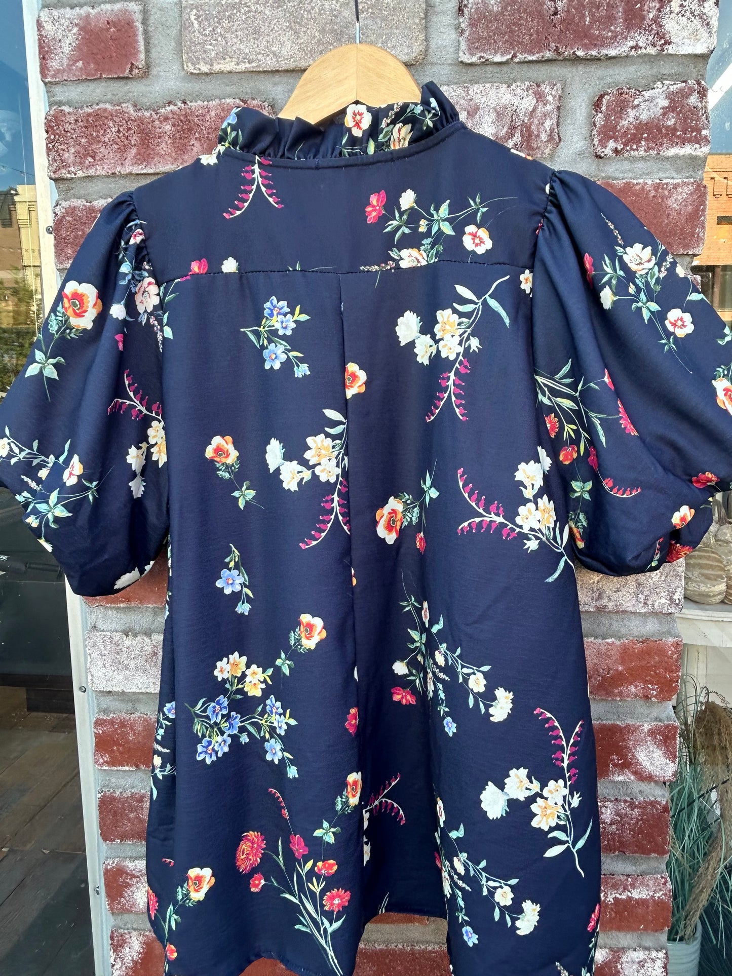 Navy Floral Blouse