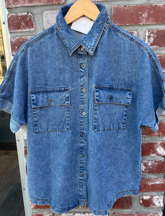 Denim Oversized Top
