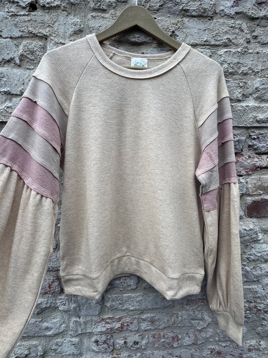 Oversized Color Block Knit Top