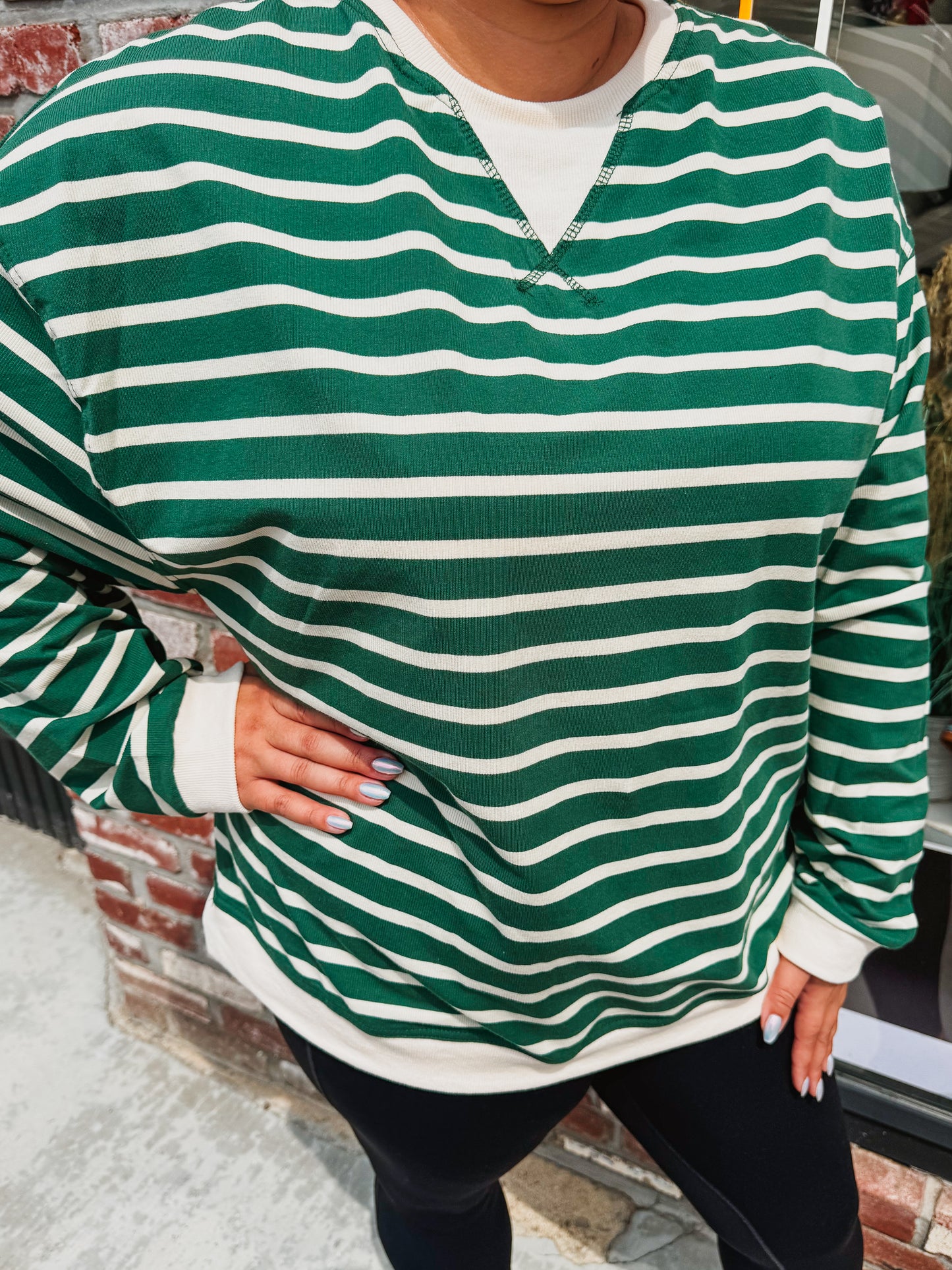 Striped Oversized Crewneck