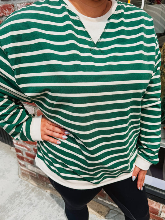 Striped Oversized Crewneck
