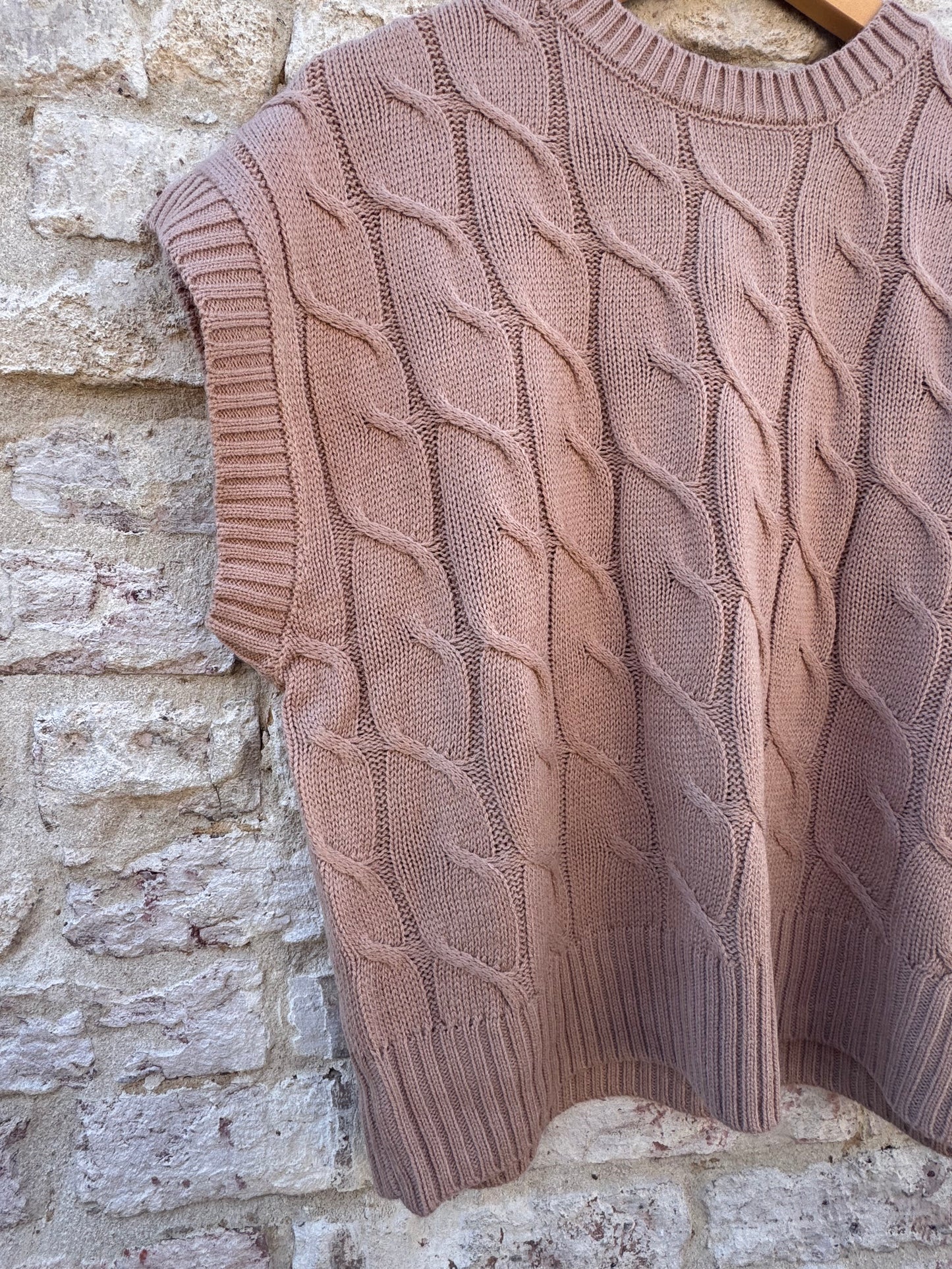 Brown Knit Sweater Vest