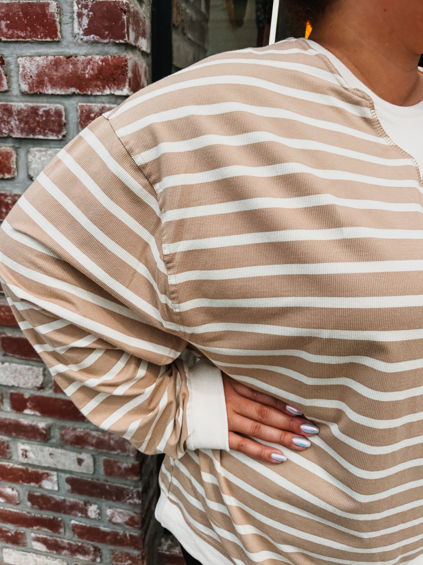 Striped Oversized Crewneck