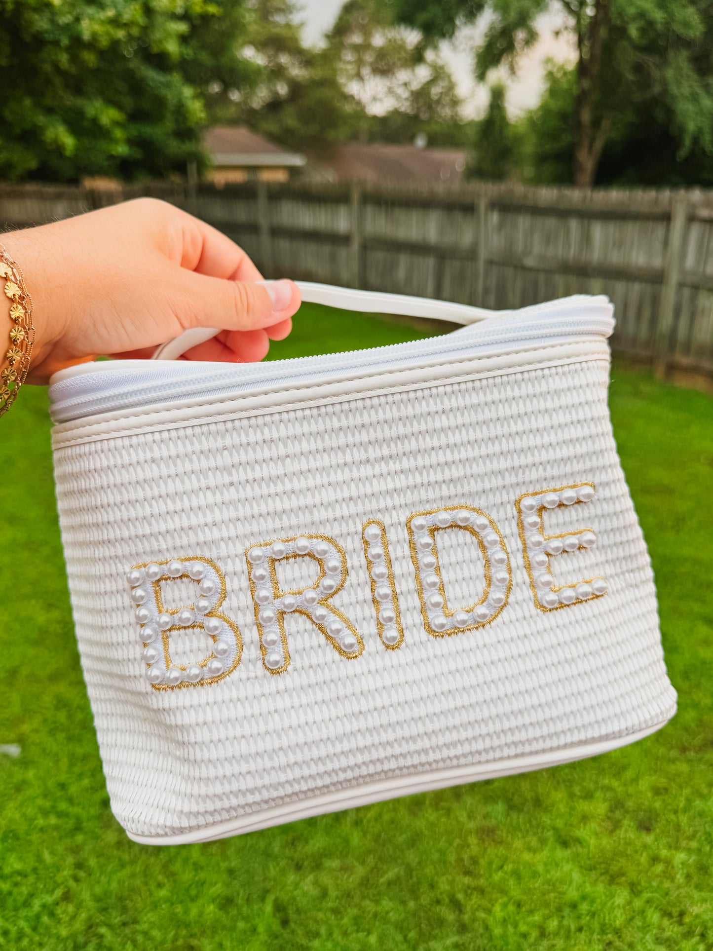 Bride Pearl Makeup Tote