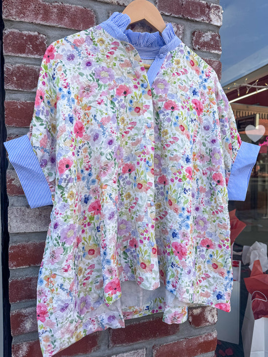 Floral Button Up Blouse