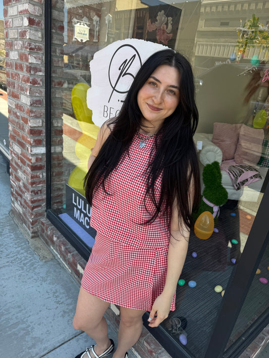 Gingham Skort Set