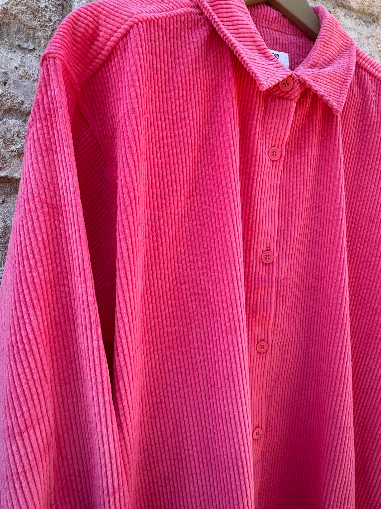 Pink Corded Button Up