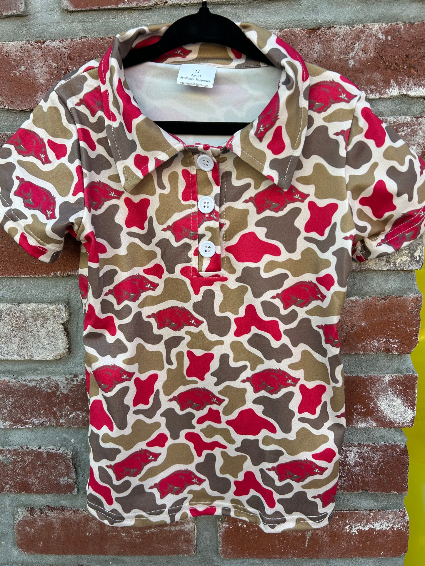 Camo Razorback Kids Polo