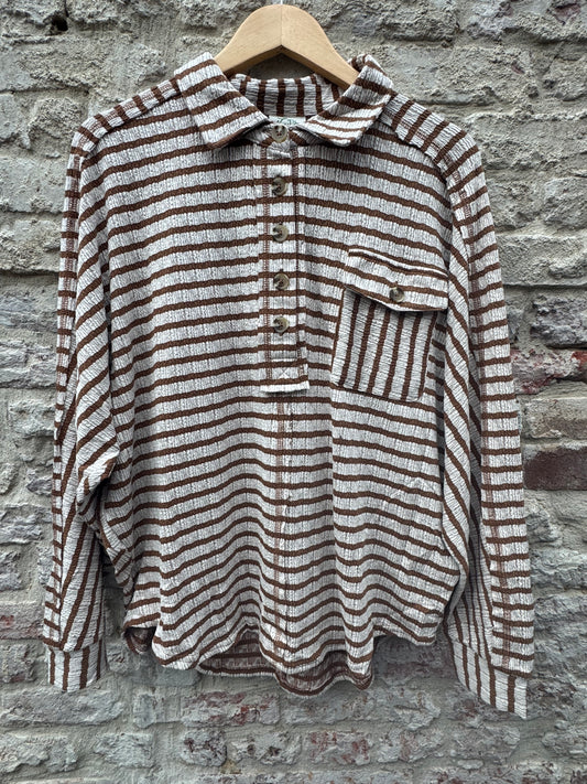 Oversized Striped Knit Top