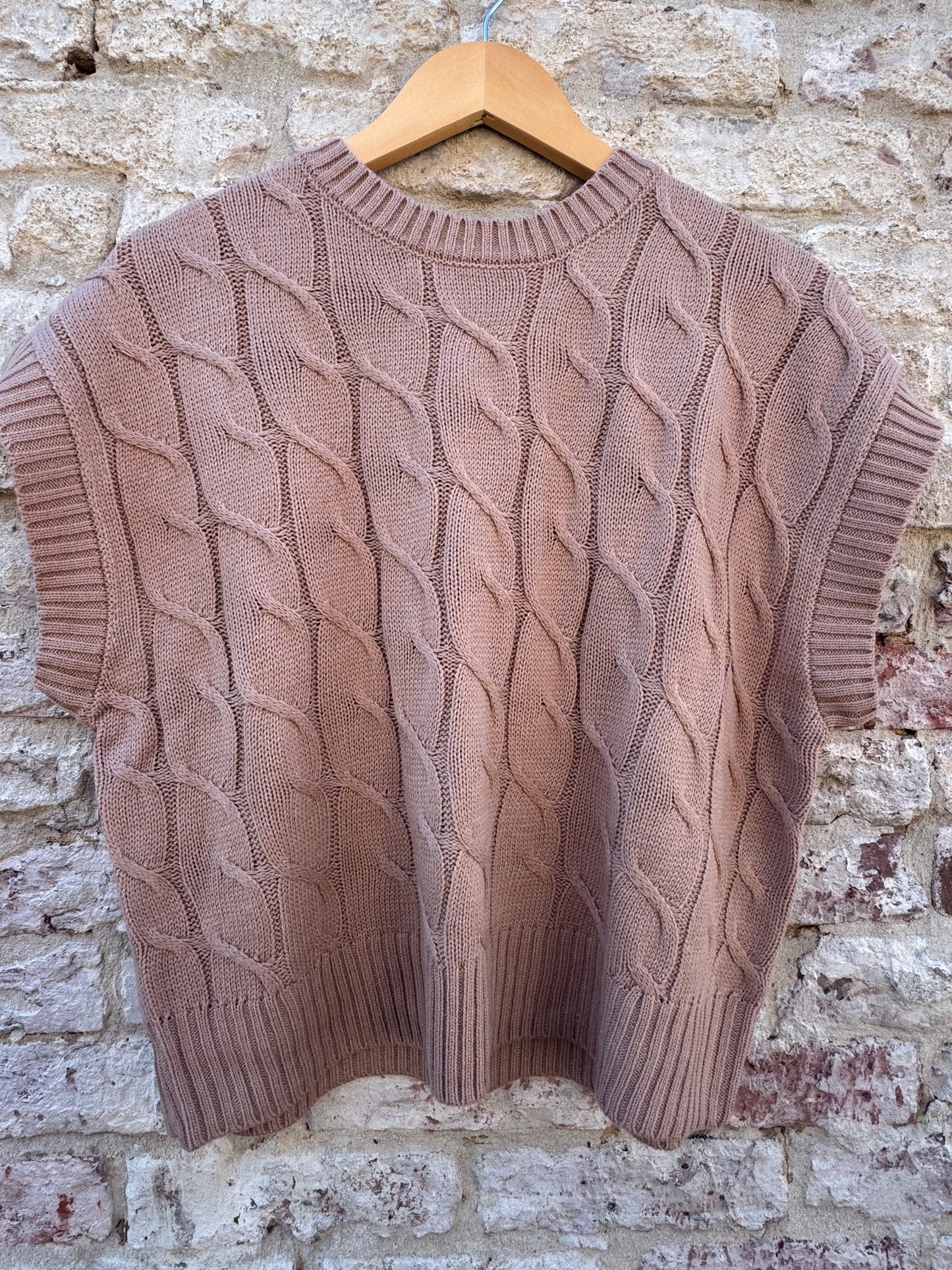 Brown Knit Sweater Vest