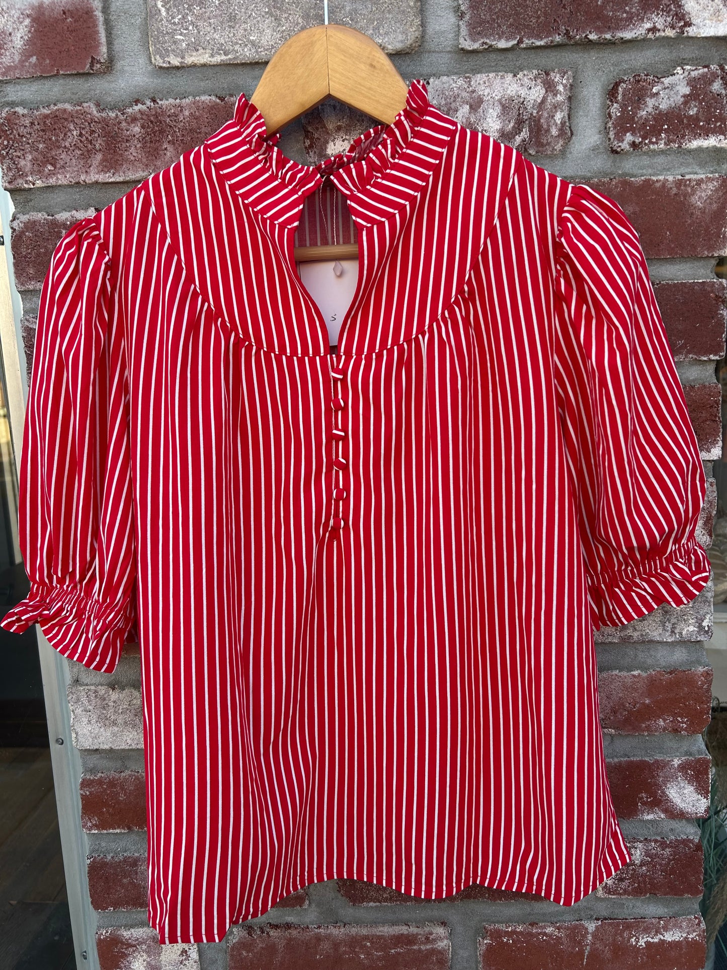 Red Striped Blouse