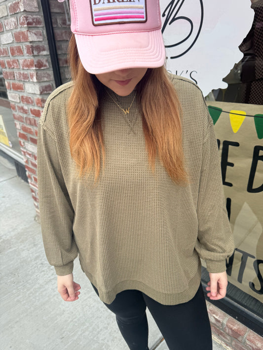 Olive Oversized Tunic Top