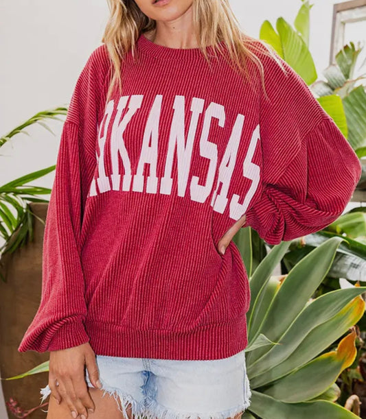 Arkansas Corded Sweatshirts