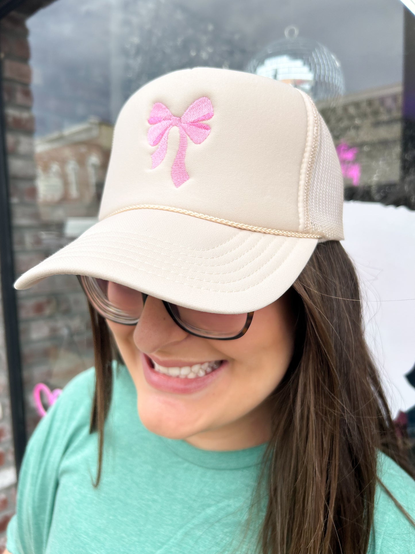 Bow Embroidered Trucker Hat