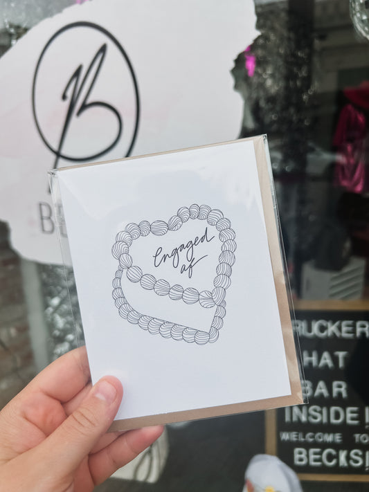 Engaged AF Wedding Card