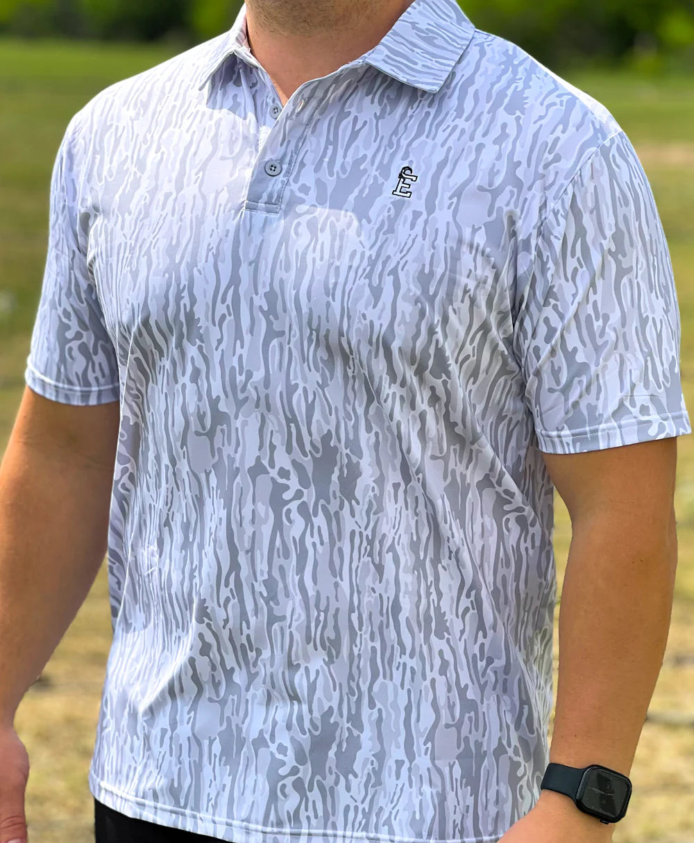 White Camo Golf Shirt