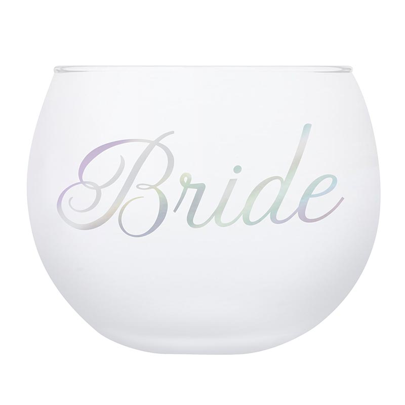 Cup - Frosted "Bride" Wine Glass