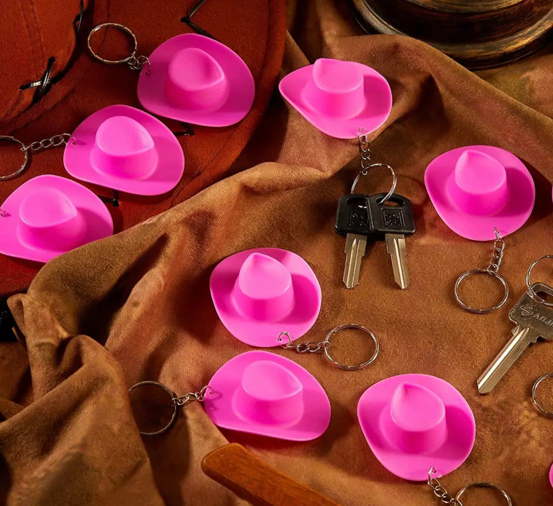 Pink Cowgirl Hat Keychains